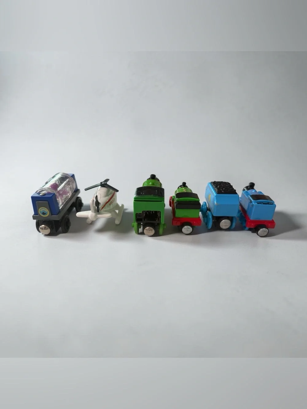Vintage Thomas & Friends Blue, Green and White Mini Train & Vehicle Set